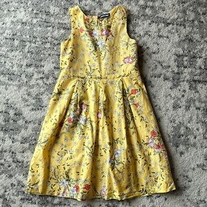 Lands End yellow floral spring dress 14